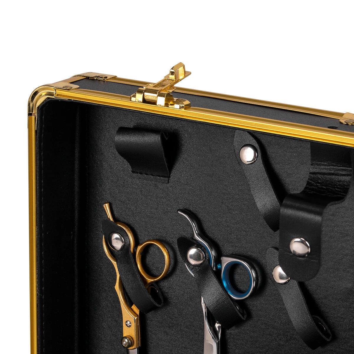 Hairdresser's case gold black