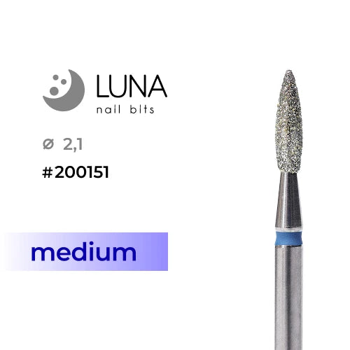 Алмазная насадка (фреза) Пламя 2.1-8, синяя