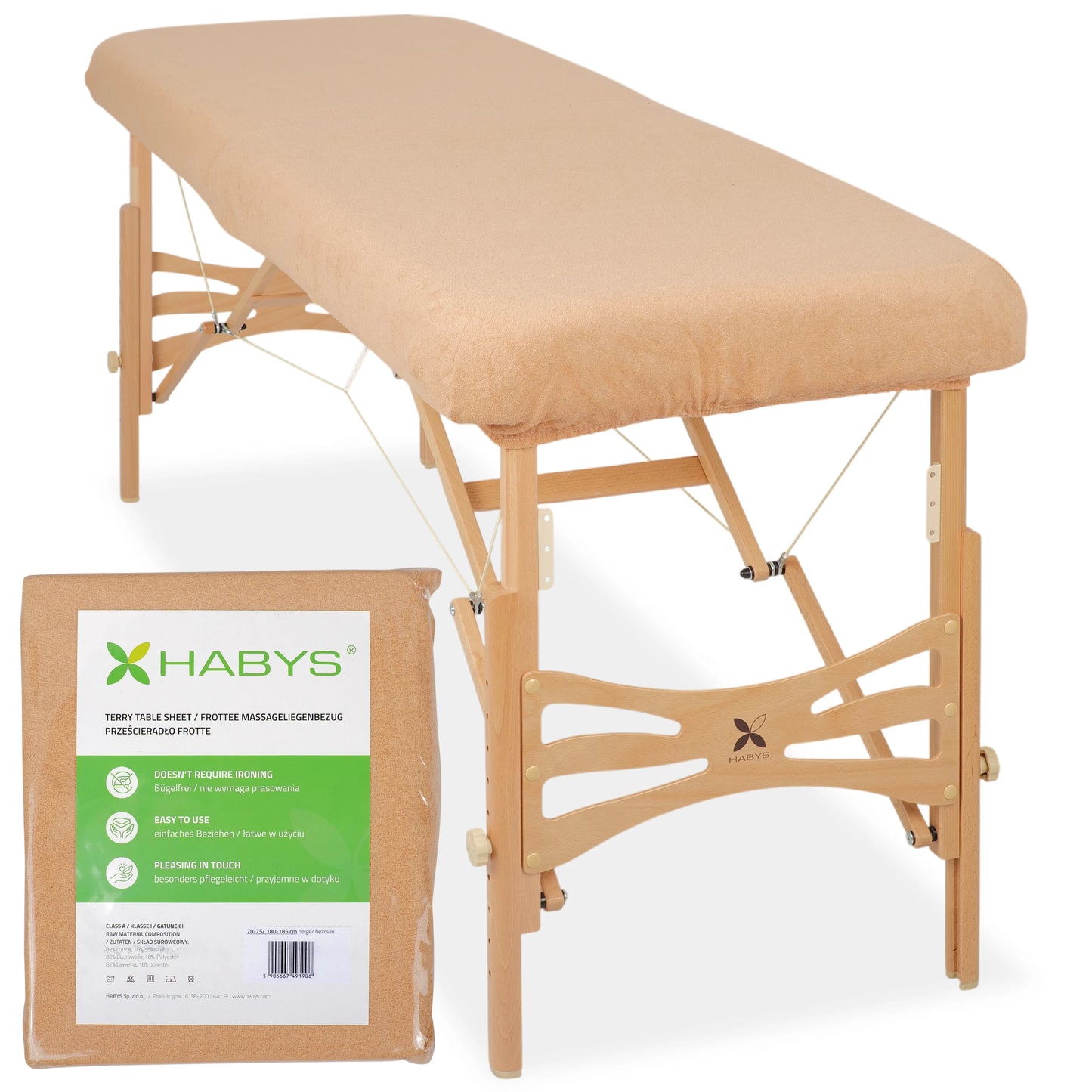 Terry Table Sheet for portable tables 70-75/ 180-185 beige