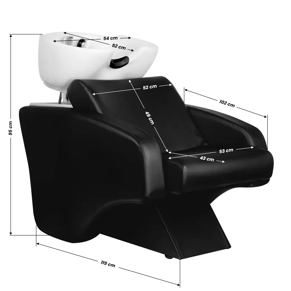 Hair System Frizētavas izlietne C38, melna