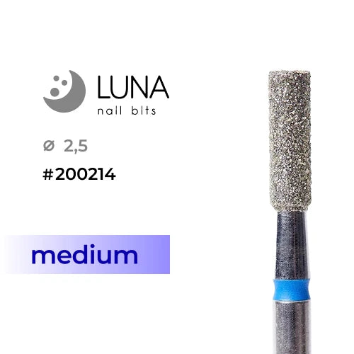 Luna Bits Diamanten freesstift cilinder 2,5-8, blauw, medium korrel