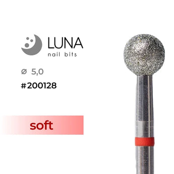 Dimanta frēzes uzgalis lode, 5,0 mm, sarkana, smalkgraudains