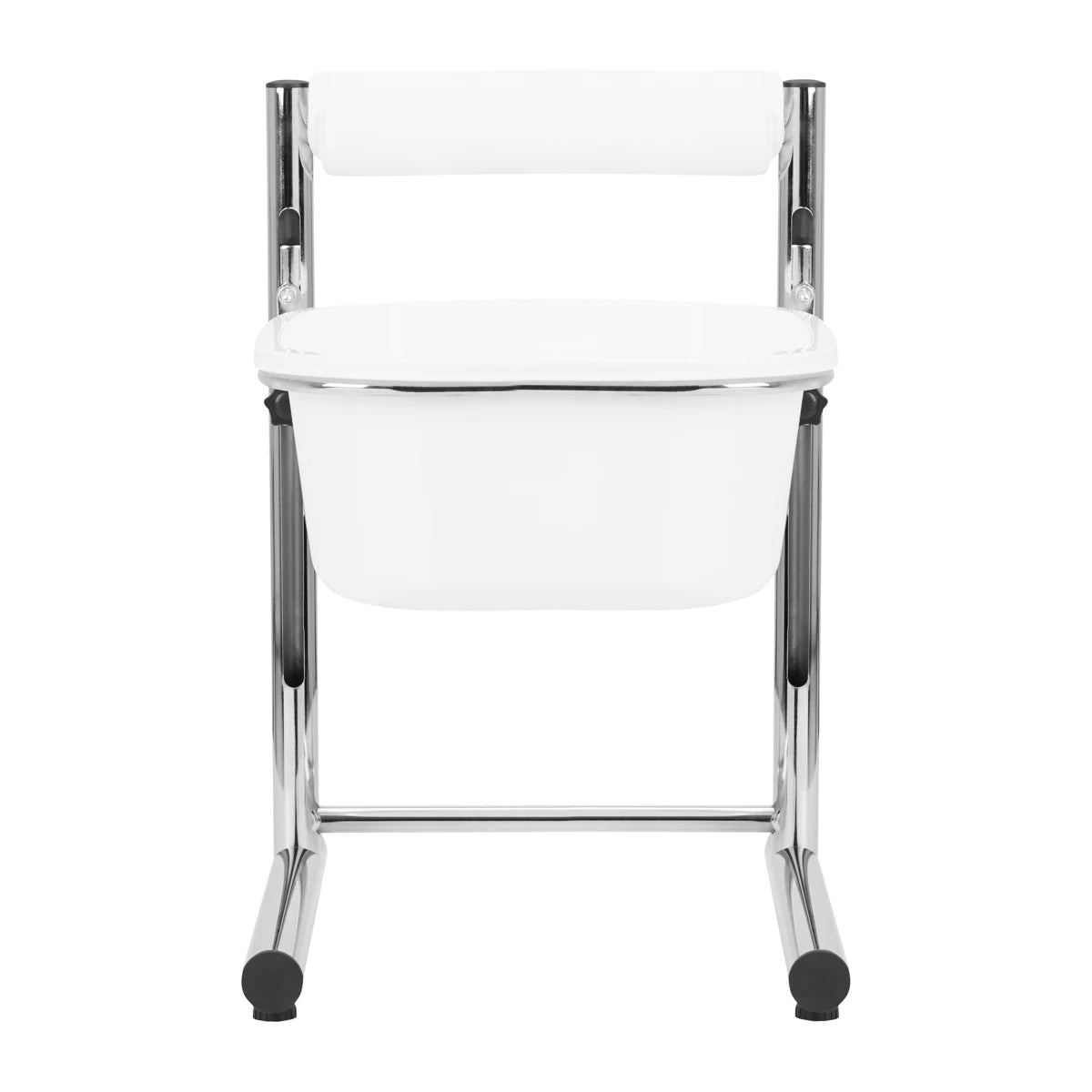 Pedicure tray with adjustable height, chrome