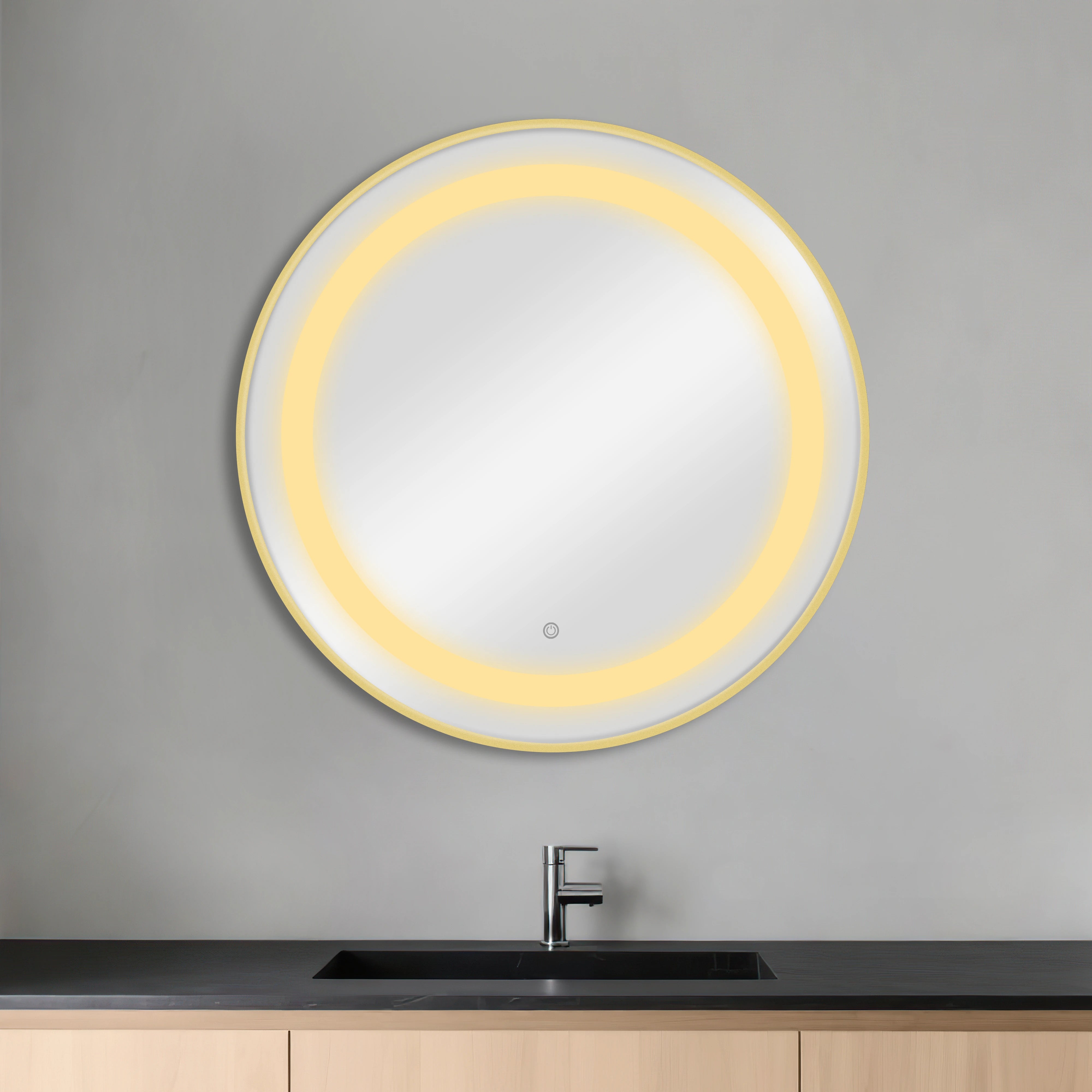 Round Hair Styling Station with LED Lighting BREE GOLD