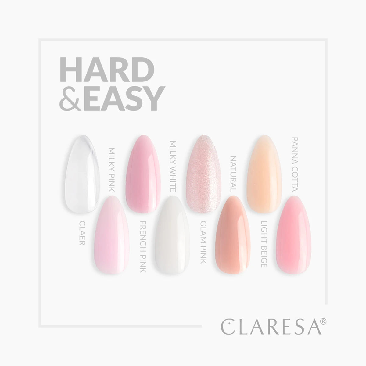 Claresa Hard&Easy Builder Gel, Milky Pink 45g