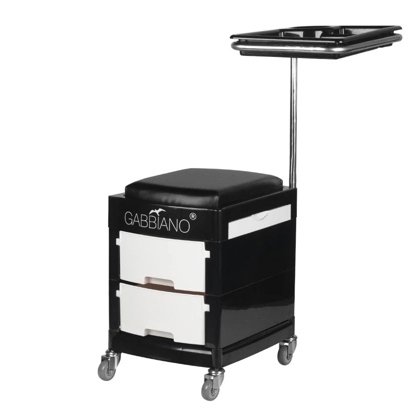 Helper - pedicure stool 16 plus black / white