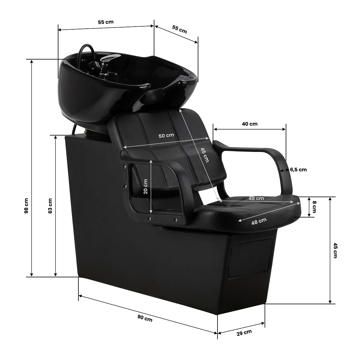 Hairdressign Wash Unit Hair System Komodo Black