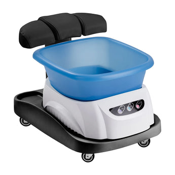 Azzurro shower tray with massager and black trolley