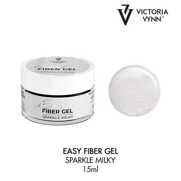 Easy Fiber Gel with glass fibre, Sparkle Milky 15ml
