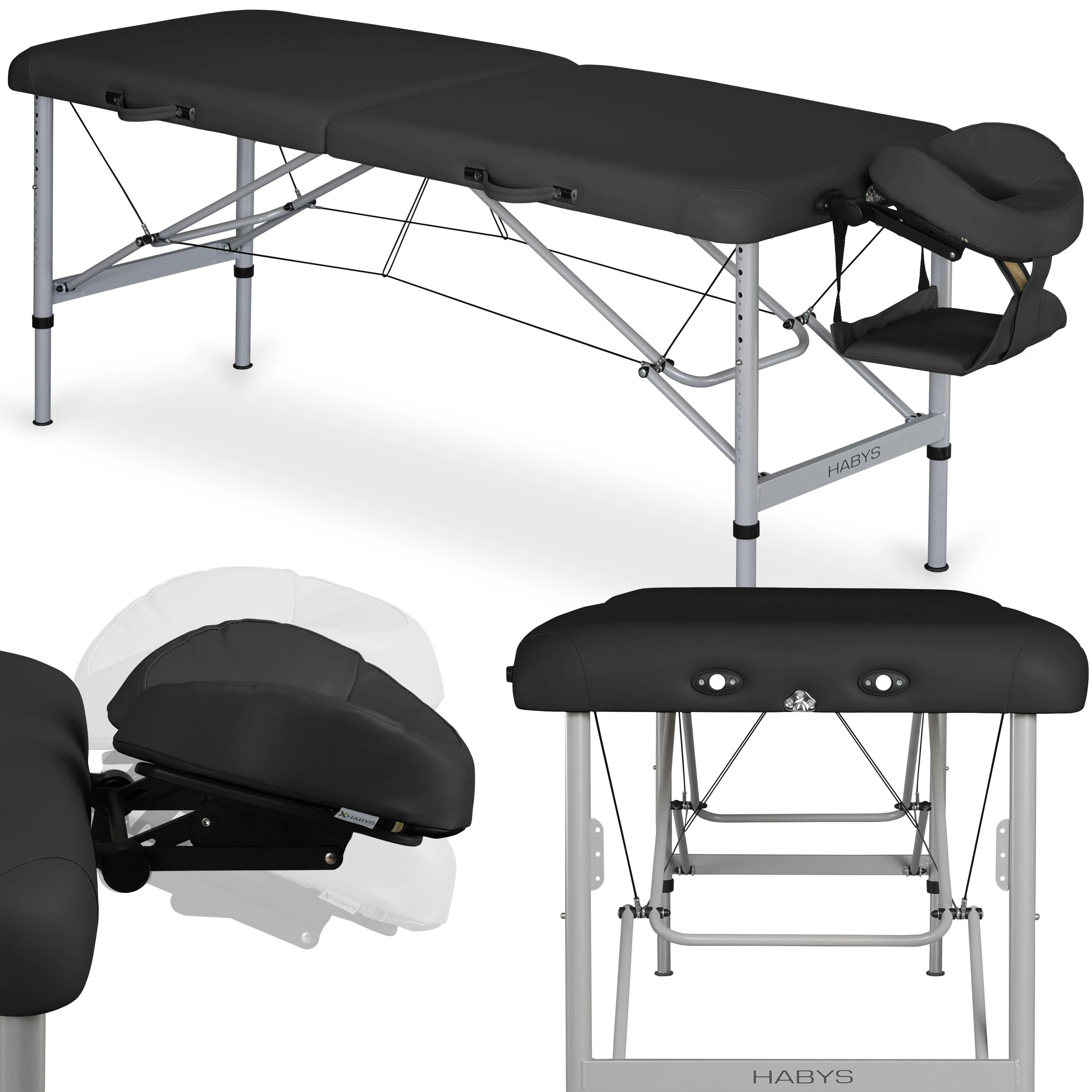 Masažo stalas Aero Alu 70 Vinyl Flex K015, juodas