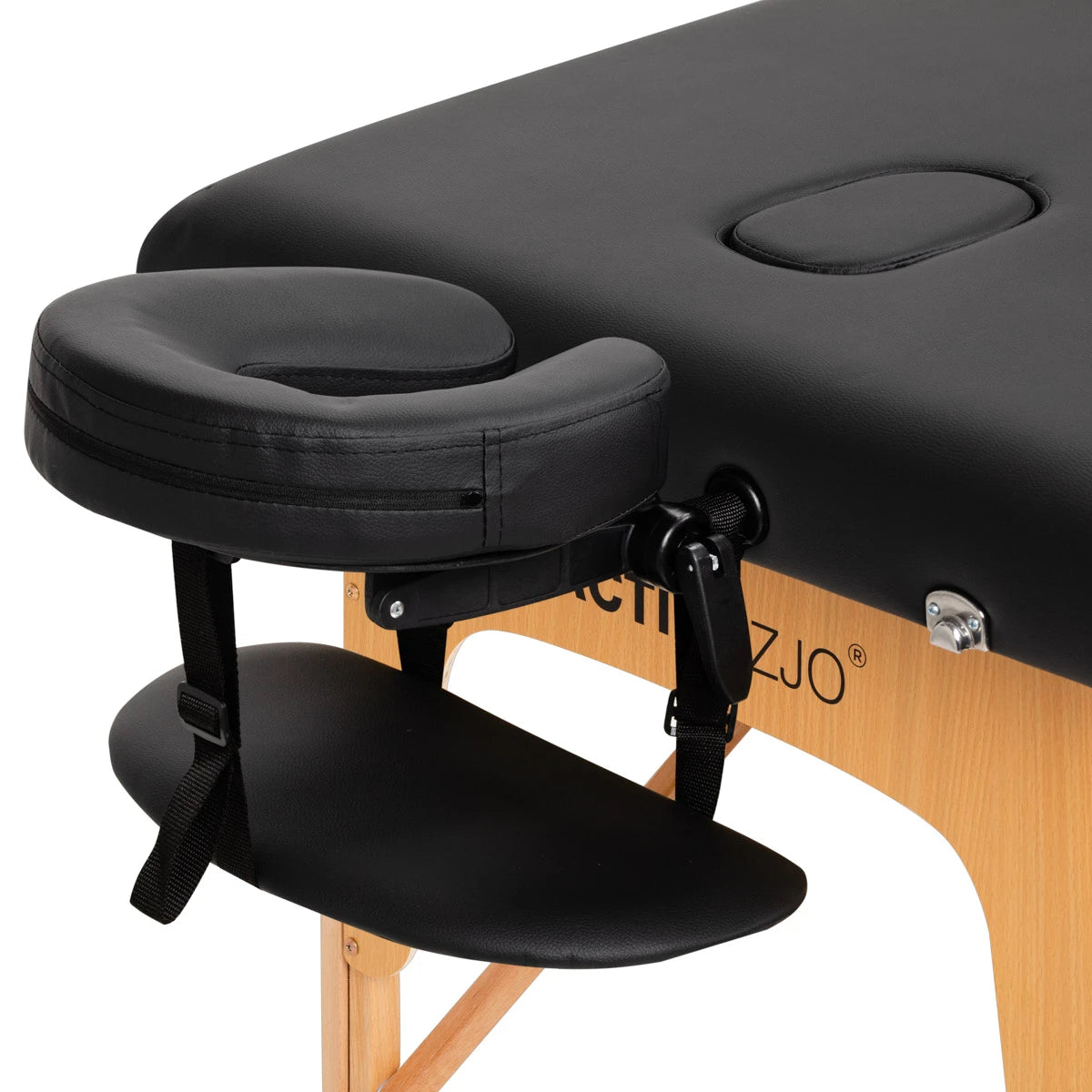 WOODEN FOLDING MASSAGE TABLE COMFORT ACTIV FIZJO LUX 2-SECTIONS 190X70 BLACK