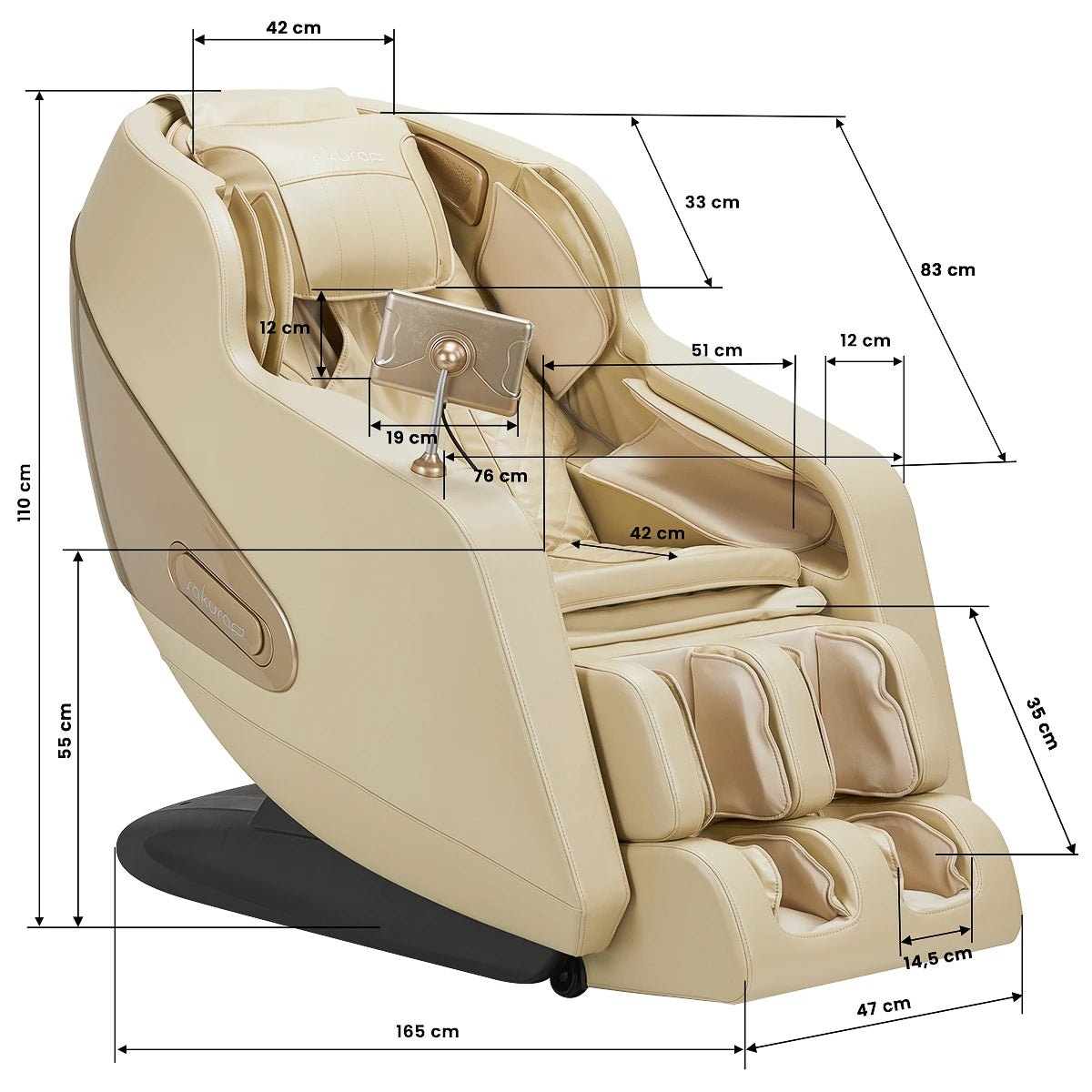 Massage chair Sakura Comfort Plus 806, beige