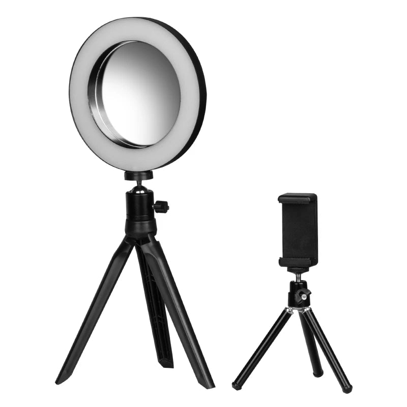 Lampe LED, mini anneau lumineux 6", with miroir and phone support