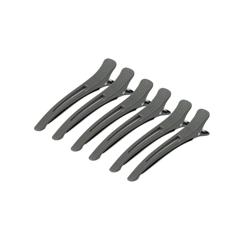 Hairclips, E-12B 6 pieces. 11.5 cm, grey