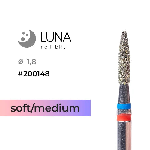 Dimanta frēzes uzgalis Liesma 1,8 mm, sarkani-zila