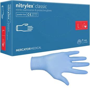 Nitrylex® Einweg-Nitrilhandschuhe, puderfrei, L, 100 Stück, Blau