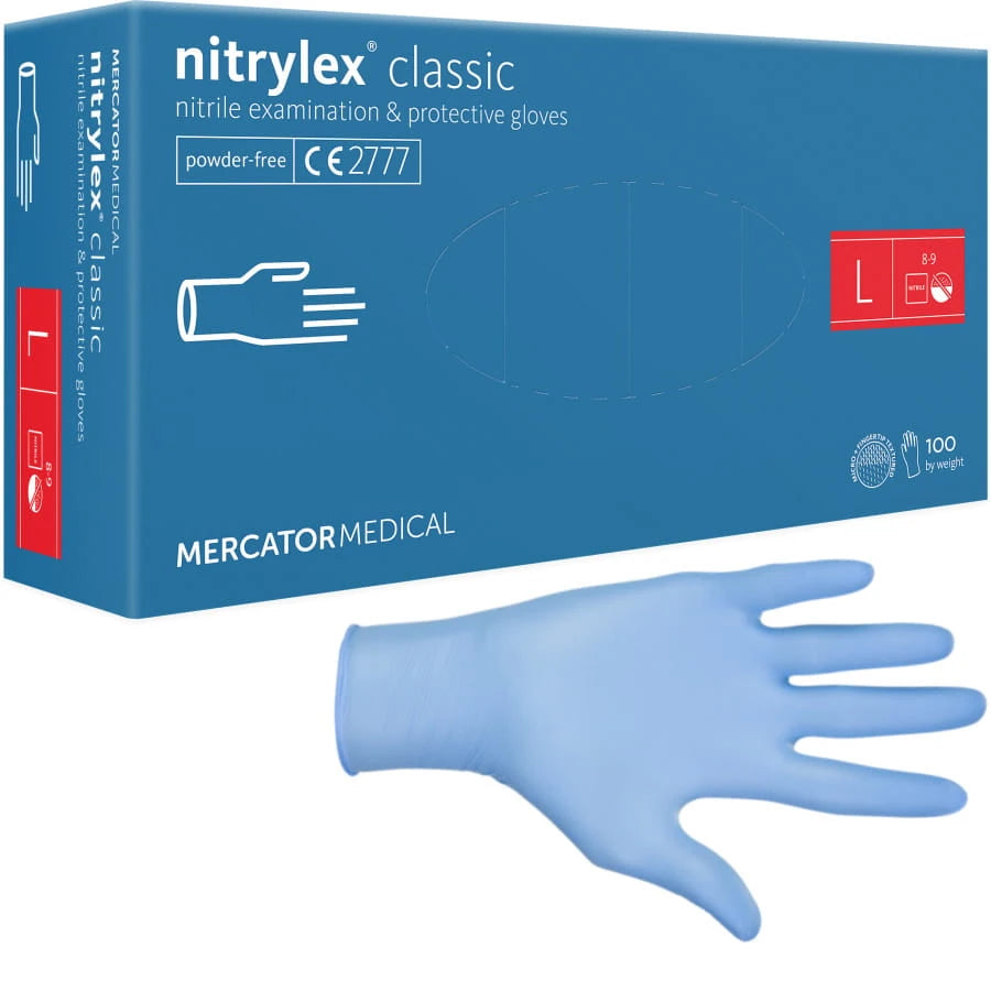 Nitrylex® Einweg-Nitrilhandschuhe, puderfrei, L, 100 Stück, Blau