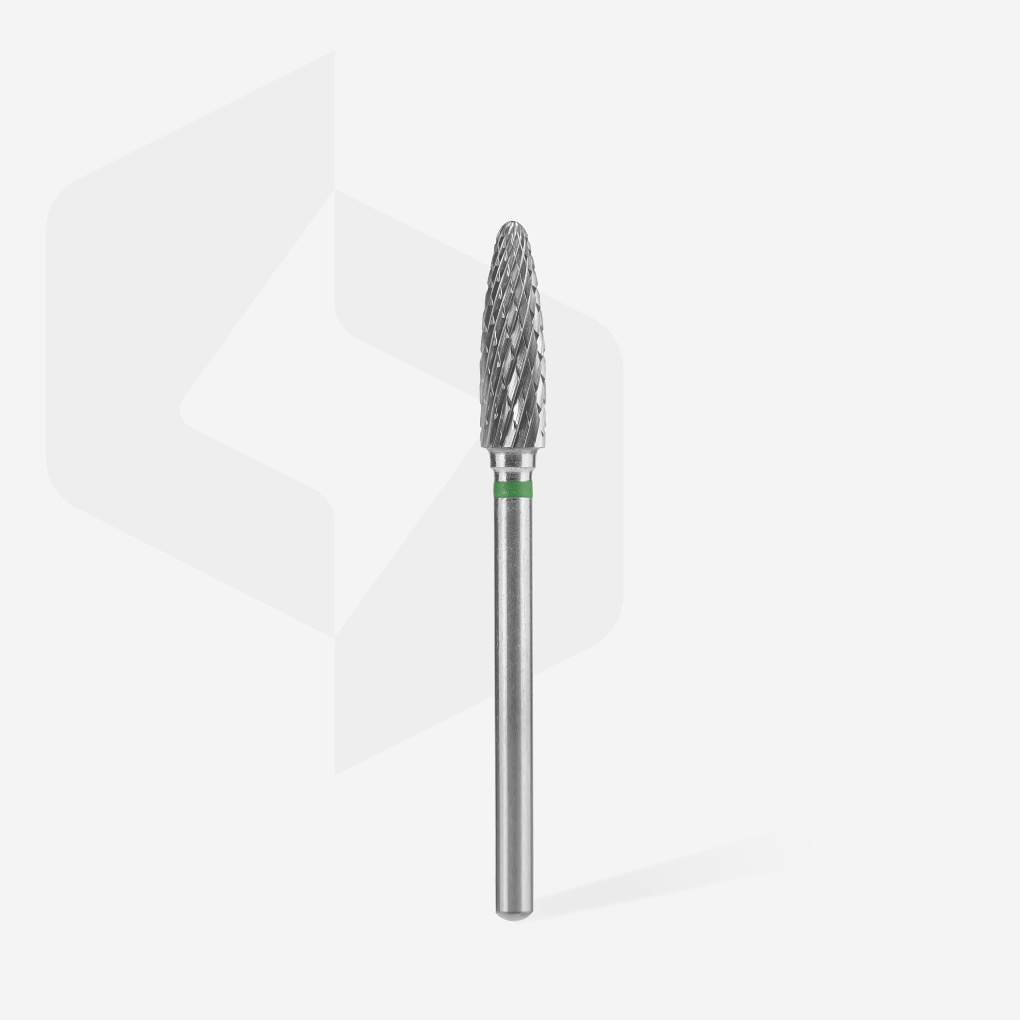 STALEKS EXPERT Carbide nail drill bit corn green, head diameter 4 mm, working part 14 mm - green / hard