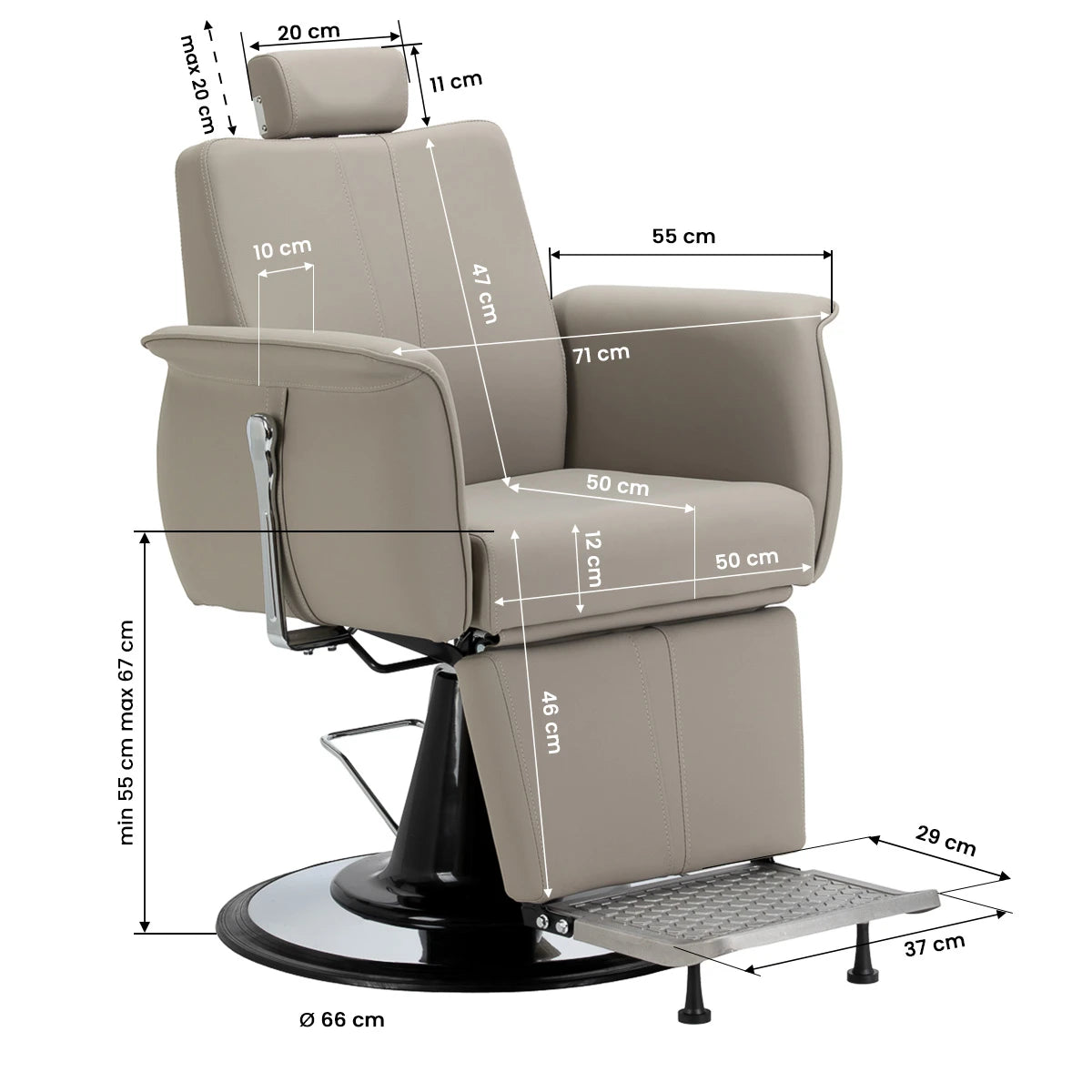 Gabbiano Athena fauteuil Barbier gris