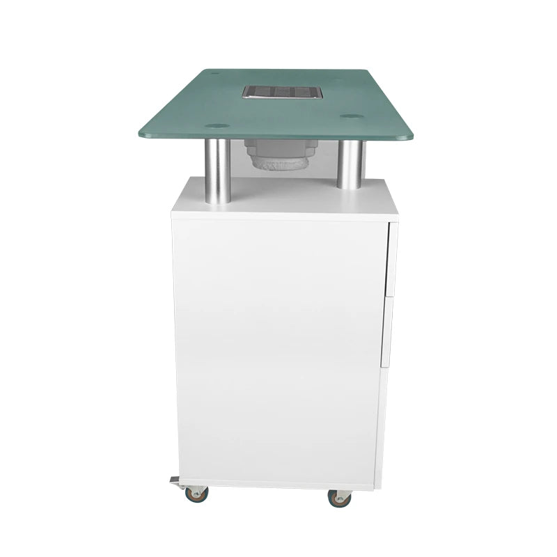 Cosmetic desk glass 317 white with an absorber