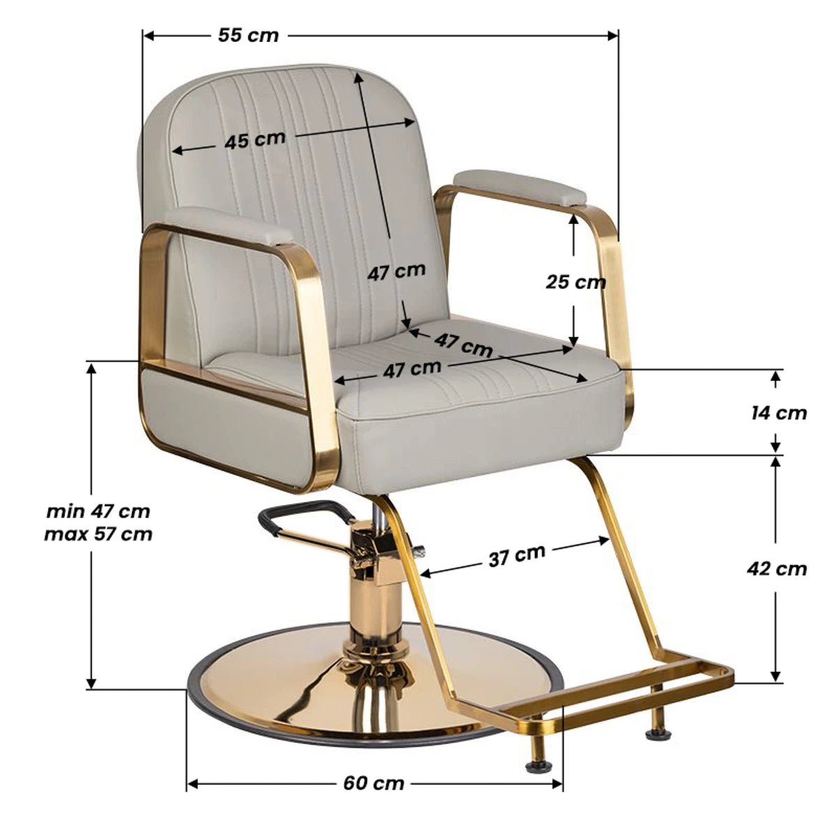 Gabbiano Friseurstuhl Acri, gold-beige