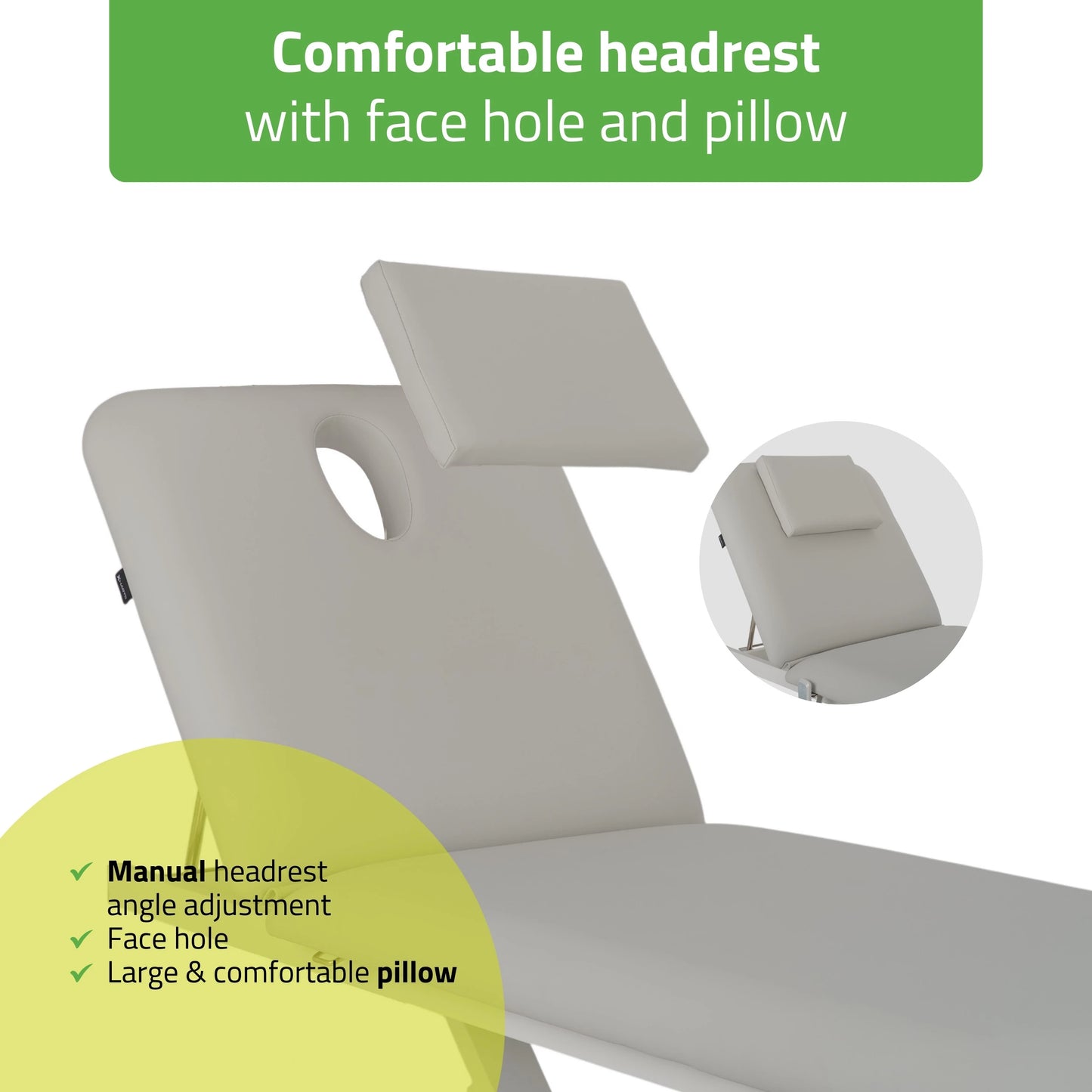 Optima Therapietafel, elektrische hoogteverstelling met handafstandsbediening, Satin Comfort k729 grijs