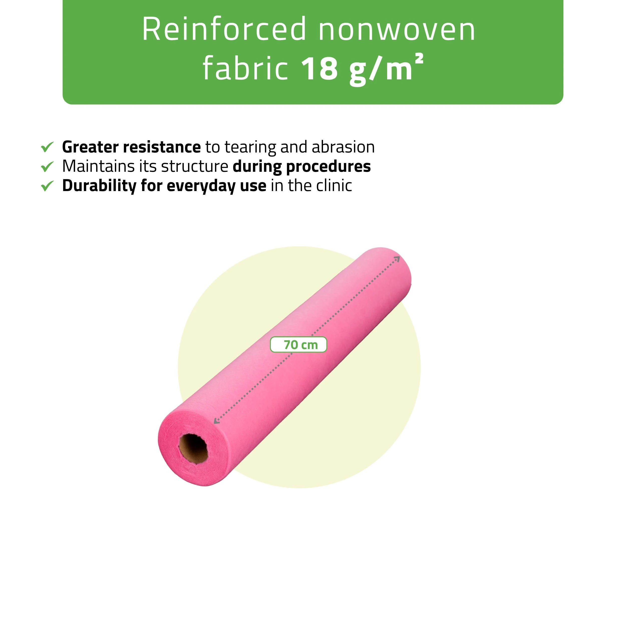 Neaustinis materialas 70 cm x 50 m 18g/m2, rožinė