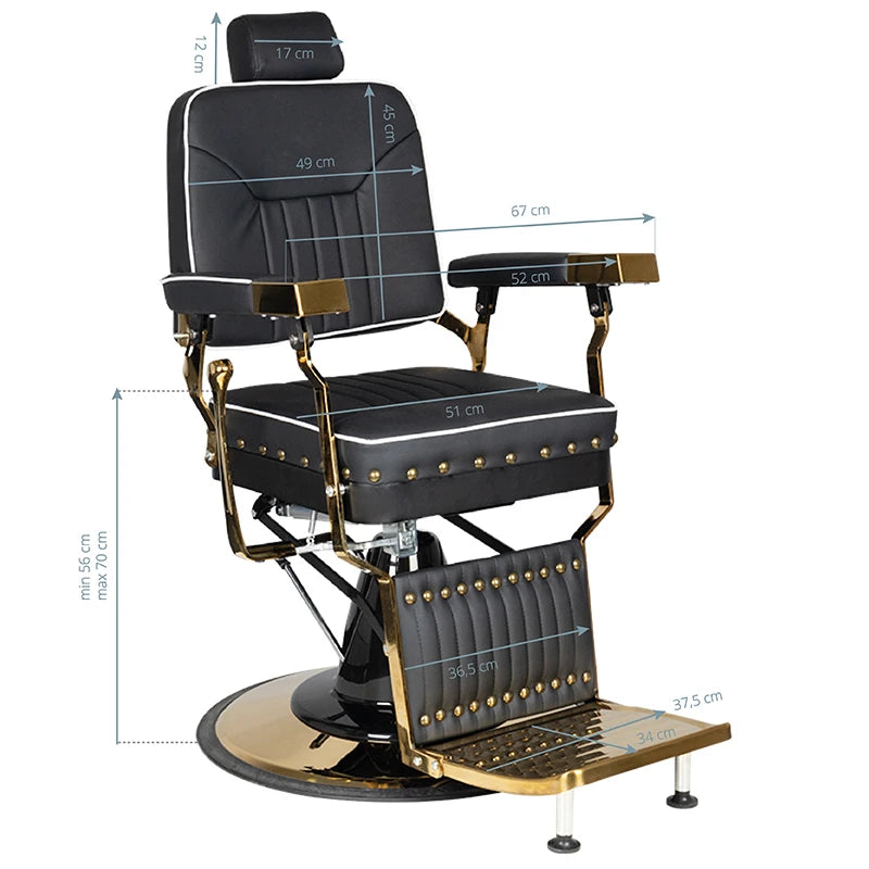 Gabbiano Filippo Barberstuhl, Schwarz und Gold
