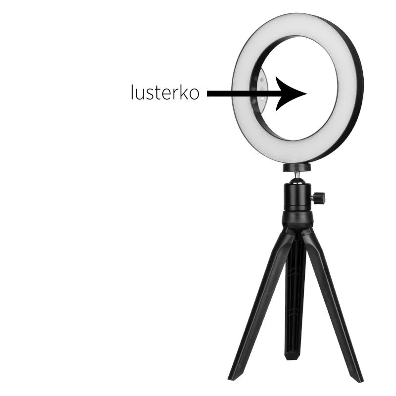 Lampe LED, mini anneau lumineux 6", with miroir and phone support