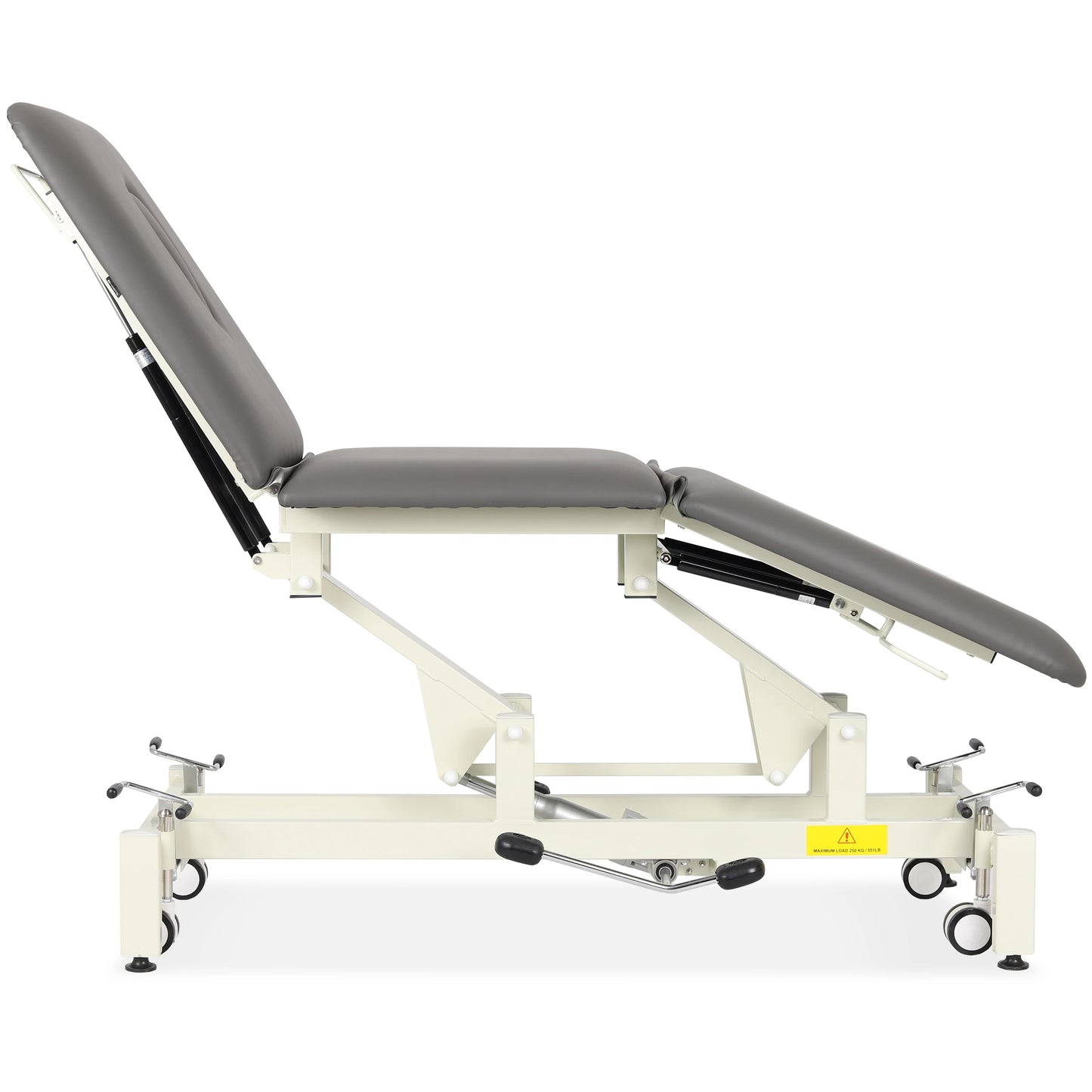 Ultima H3 Elektrische Therapieliege, hydraulische Verstellung, Rollen, PVC grau