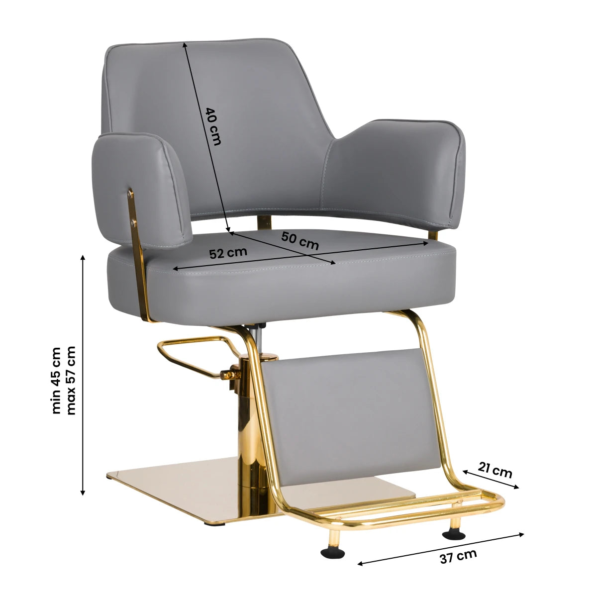 Hairdressing chair GABBIANO LINZ GOLD GREY