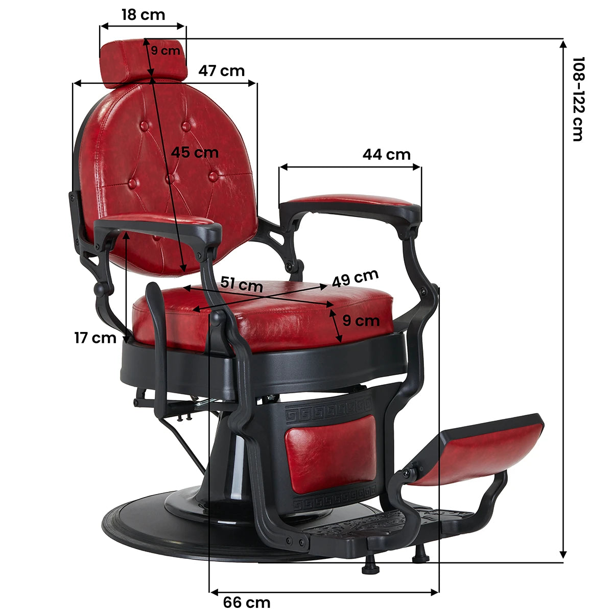 Hairdressing chair Gabbiano President red