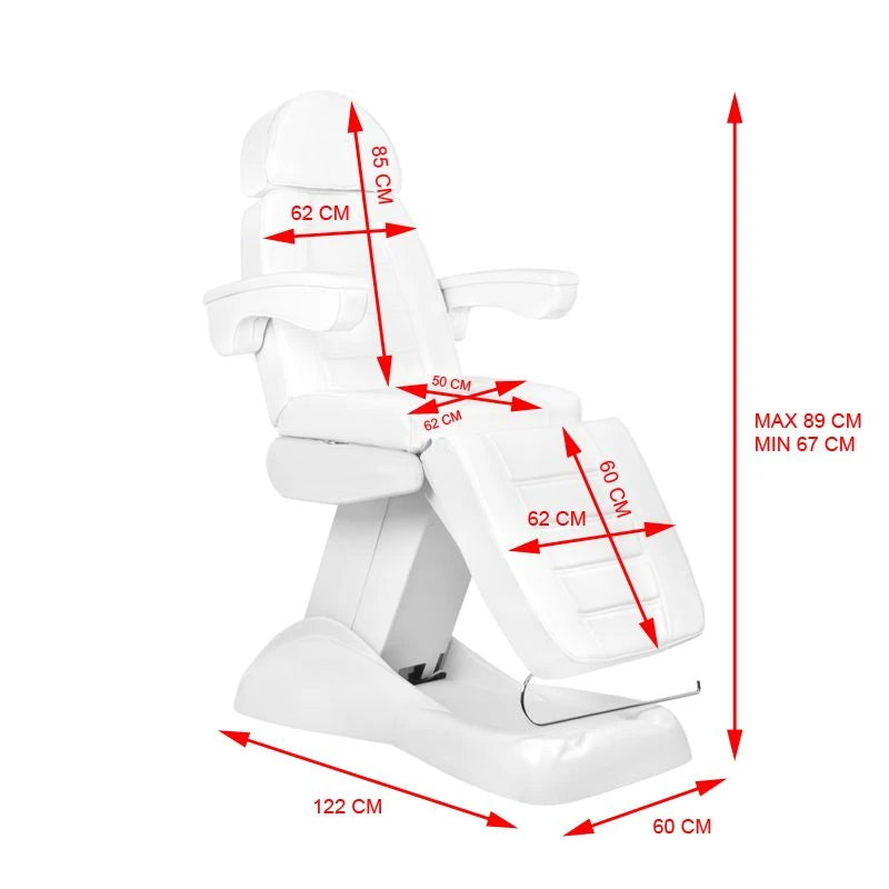 Beauty bed-couche LUX, 4 motors, white with a cradle