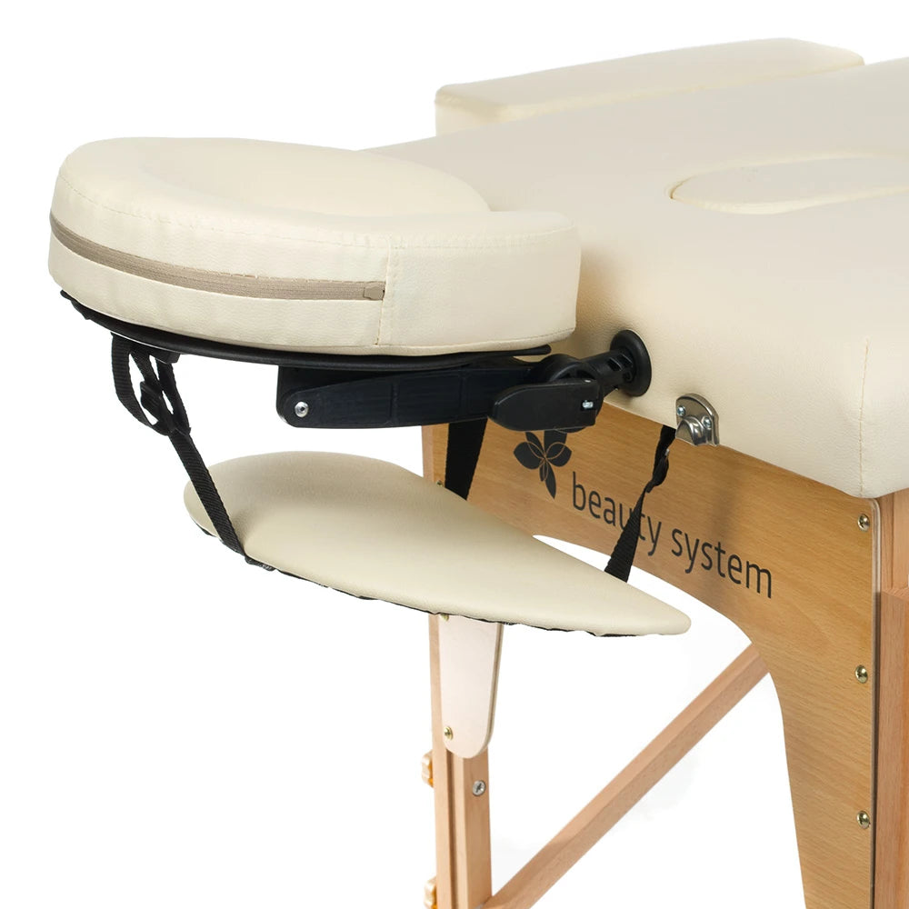 BeautySystem Kokkupandav massaažilaud COMFORT 10, kreem