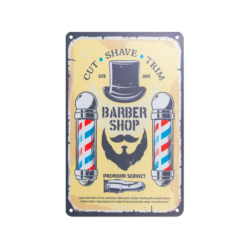 Dekoratives Wandschild Barbier B018