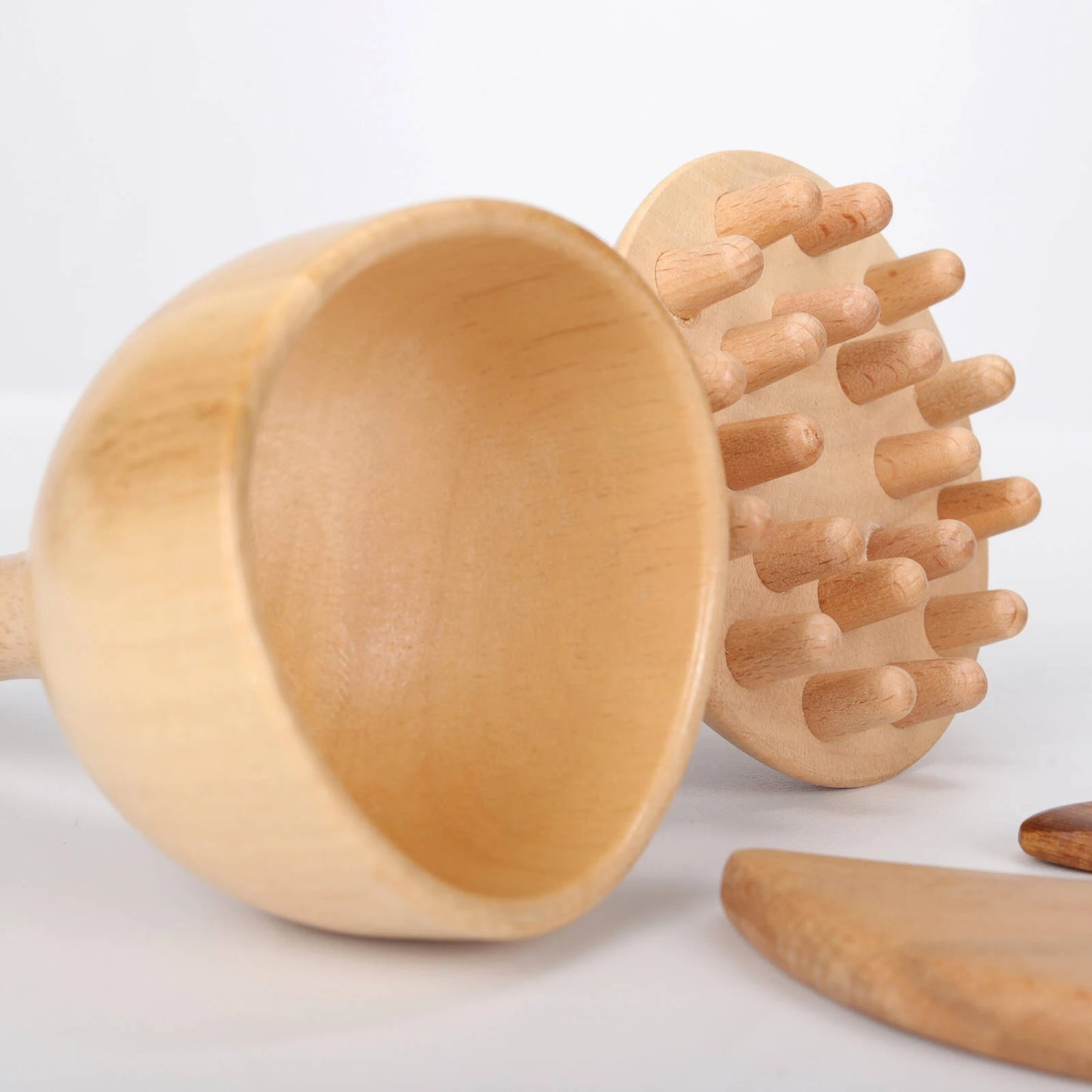 Koka masāžas instrumentu komplekts, 4 gab.