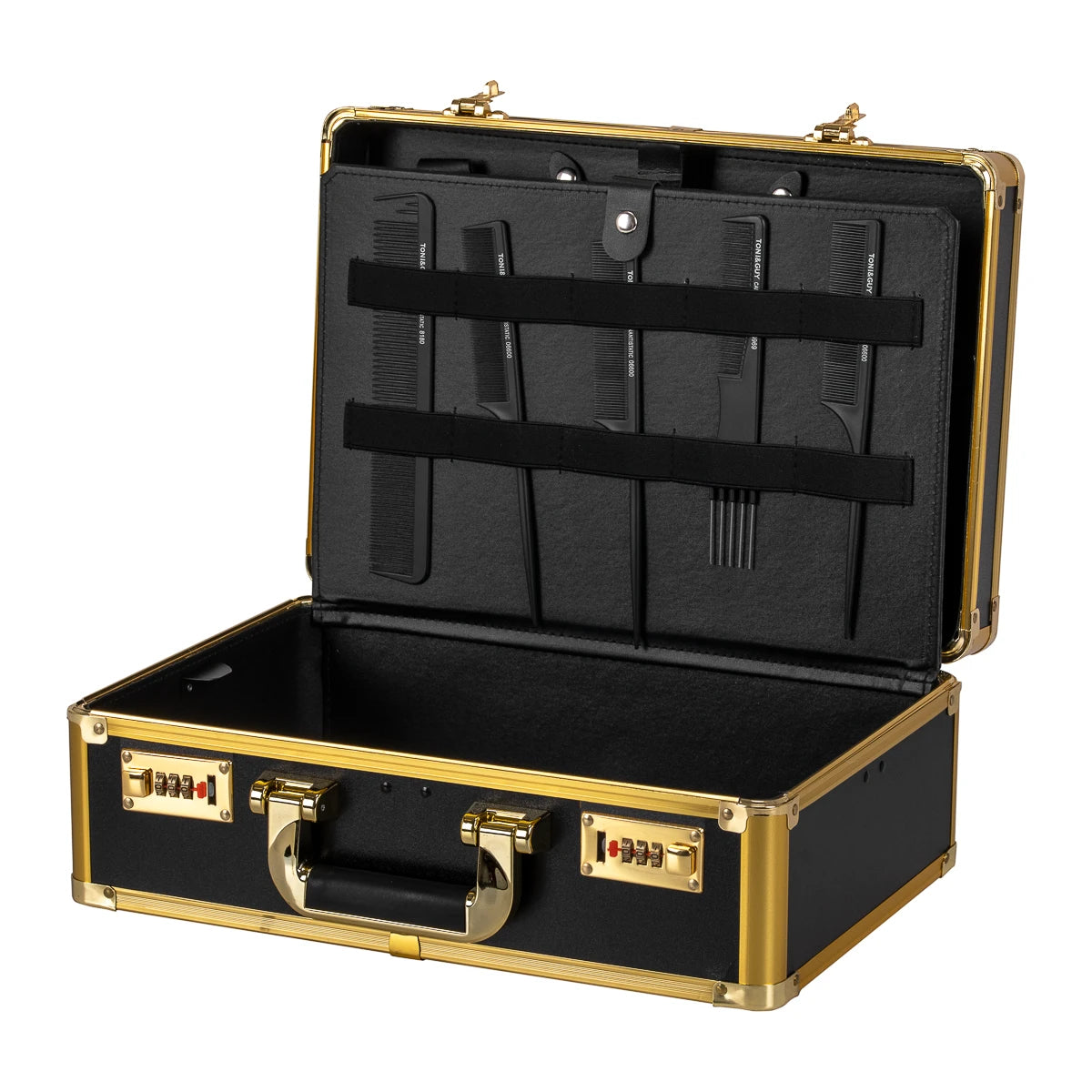 Hairdresser's case gold black