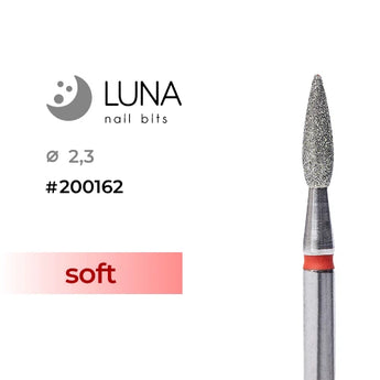 Luna Bits Dimanta frēzes uzgalis Liesma 2,3-8, sarkana, smalkā griešana