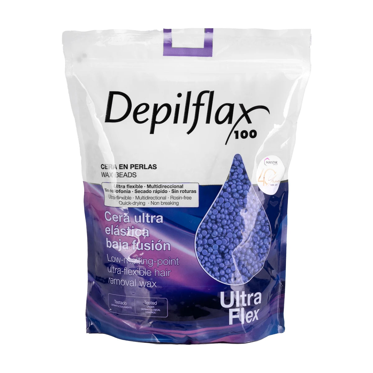 Depilflax 100 Elastiline depilatsioonivaha, Mauve titaniumdioksiidiga 1kg