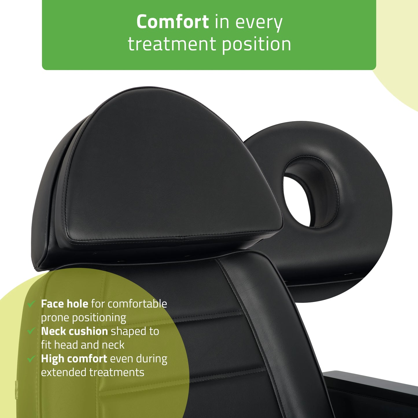 Elektriskā kosmetoloģijas krēsls - kušete Leo PRO 4 Comfy Base k515, melna