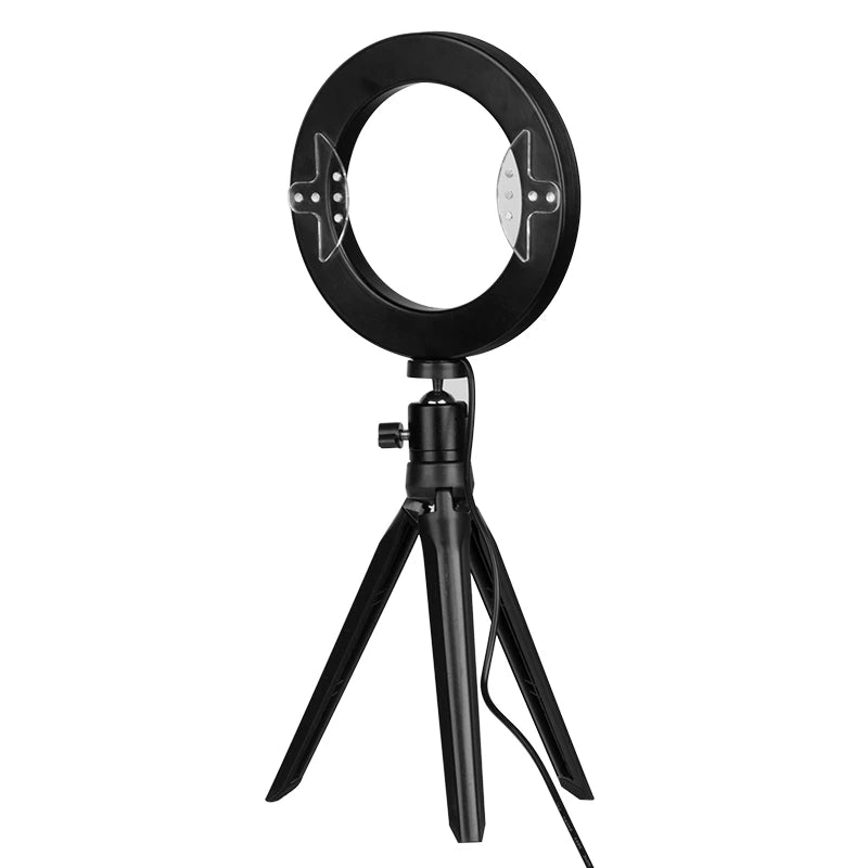 Lampe LED, mini anneau lumineux 6", with miroir and phone support
