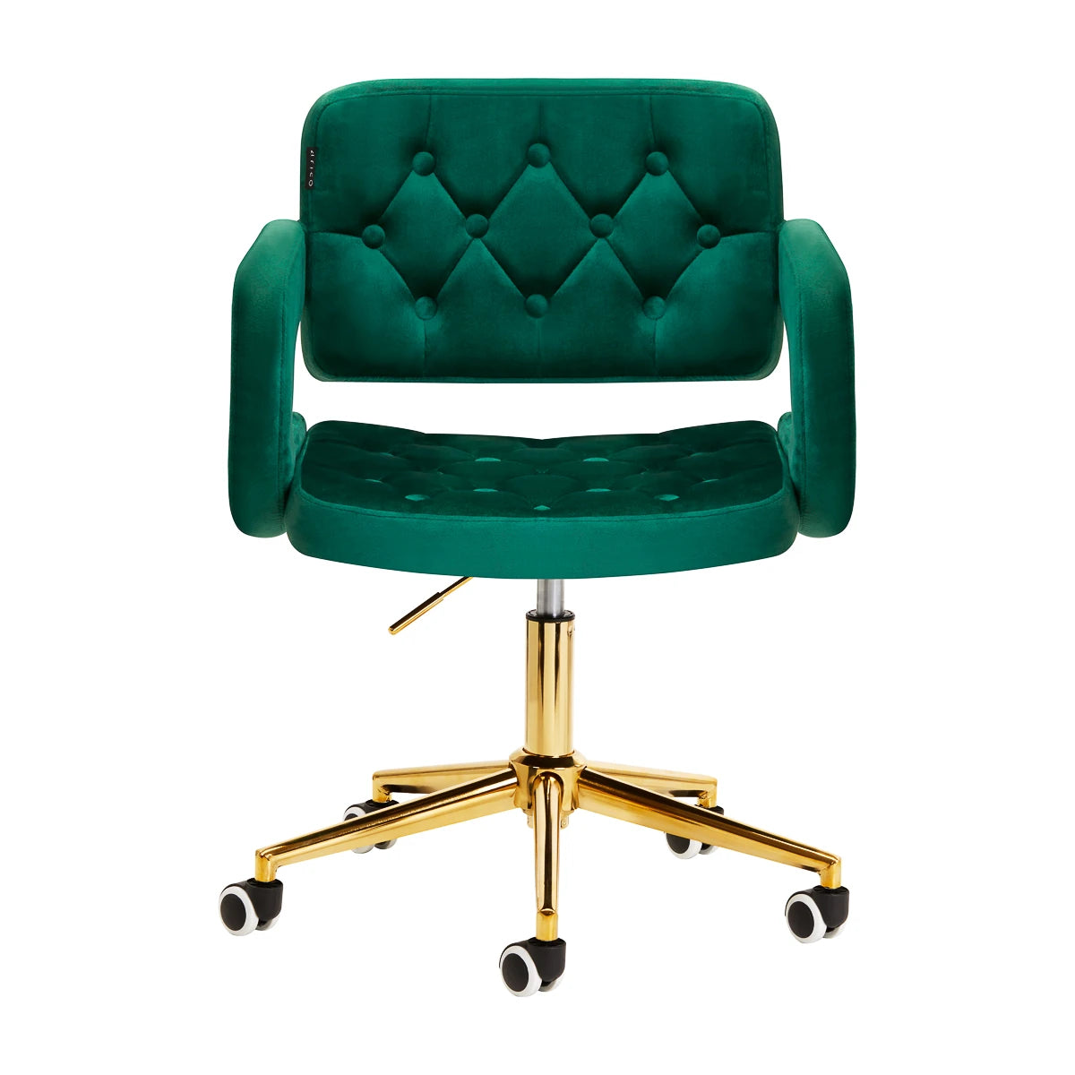 4RICO Friseurstuhl QS-OF213G, Samt Grün