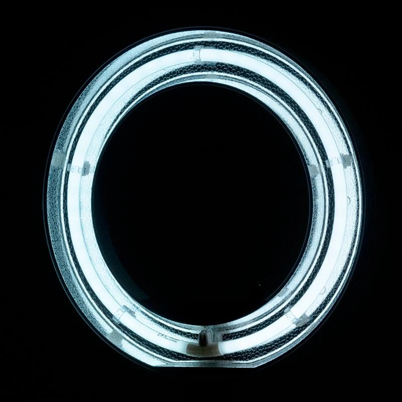 Ring-Leuchte 18" 55W, Fluoreszenz, Weiß + Stativ