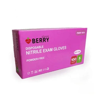 BerryGLOVES Einweg-Nitrilhandschuhe, puderfrei, S, 100 Stück, Rosa