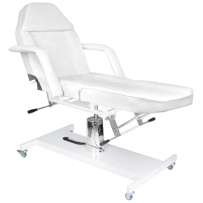 Hydraulic Beauty bed-couche BASIC 210, white on wheels