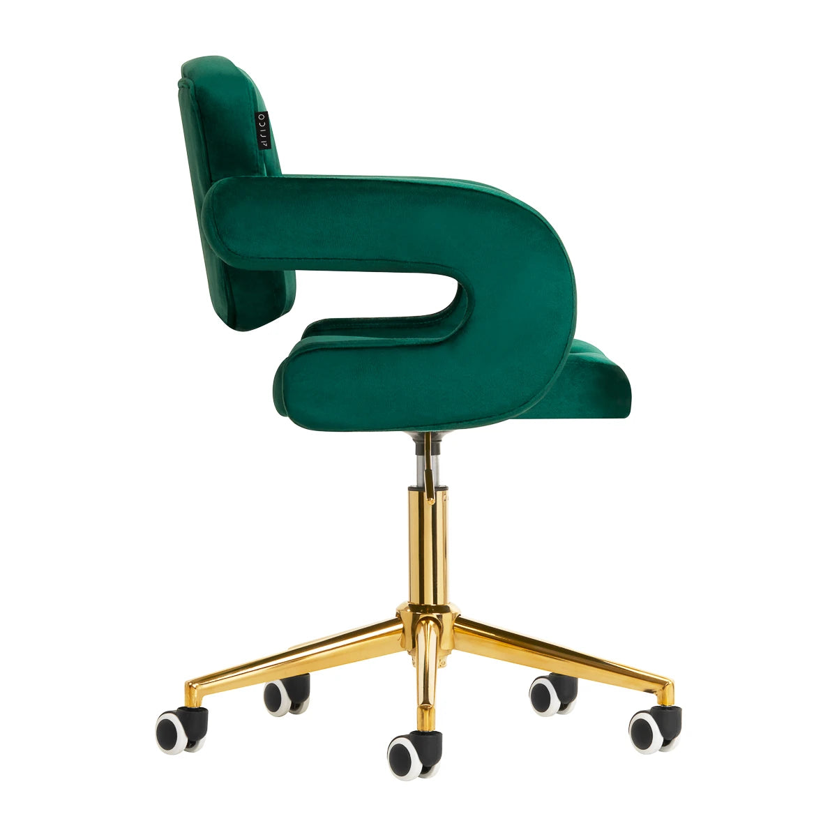 4RICO Friseurstuhl QS-OF213G, Samt Grün