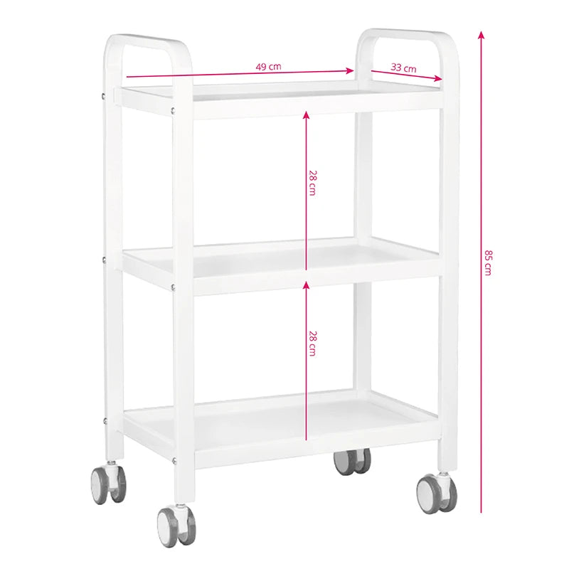 Kosmetikbord - rulle-vogn Hs09, hvid
