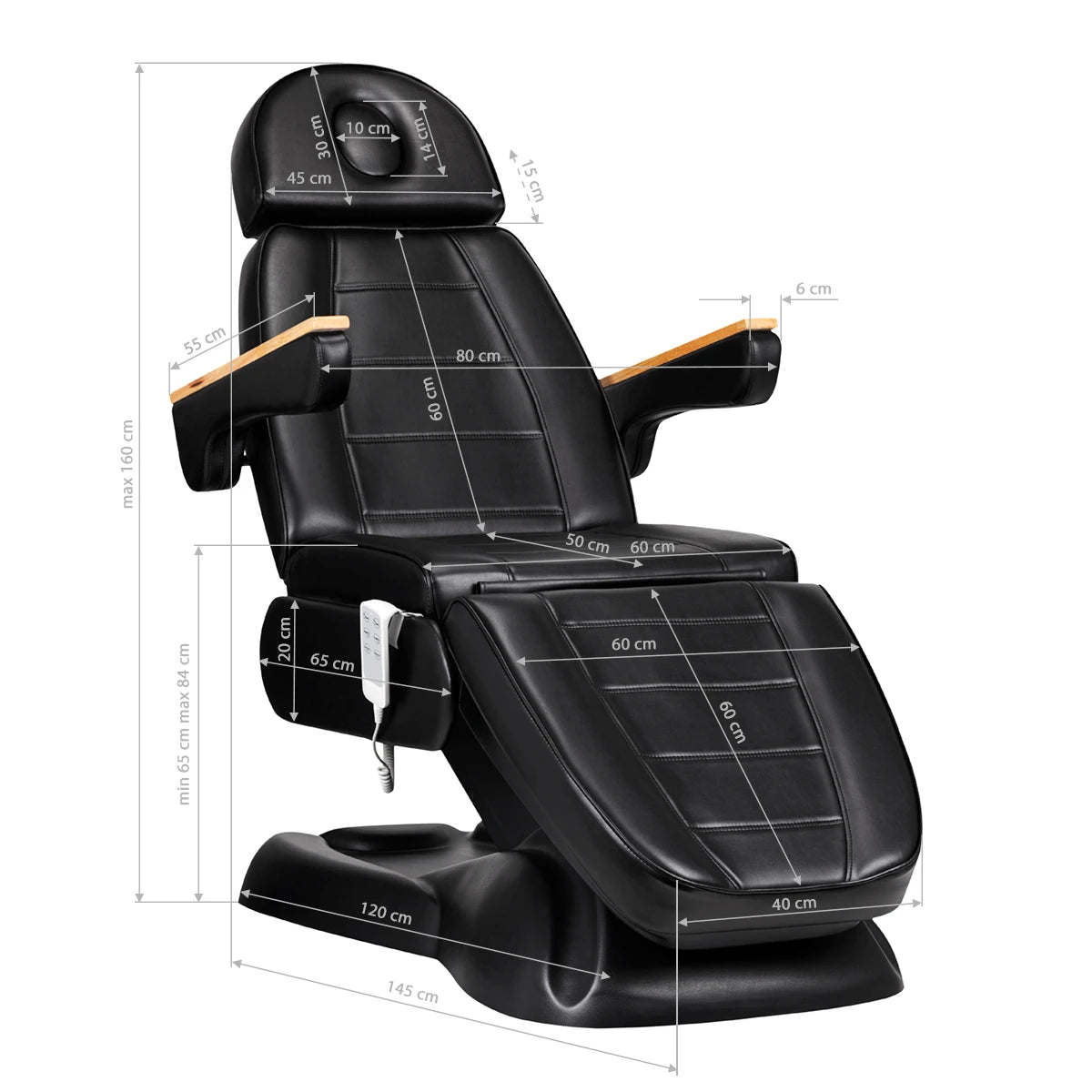 Komplekts - Kosmetoloģijas krēsls - kušete SILLON LUX 273b, melns + krēsls 304