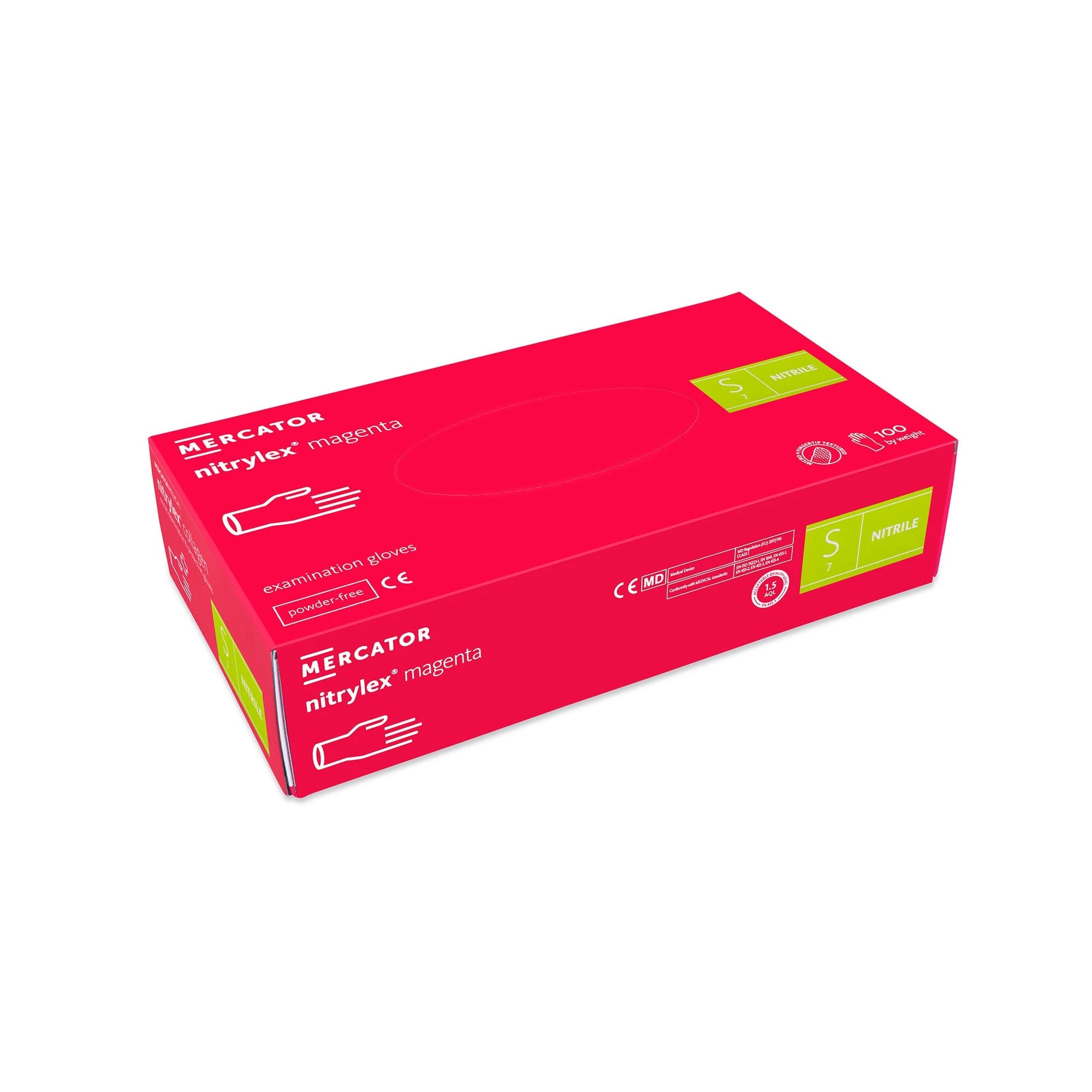 Nitrile gloves, powder-free, S, pink, 100 pieces, nitrylex®
