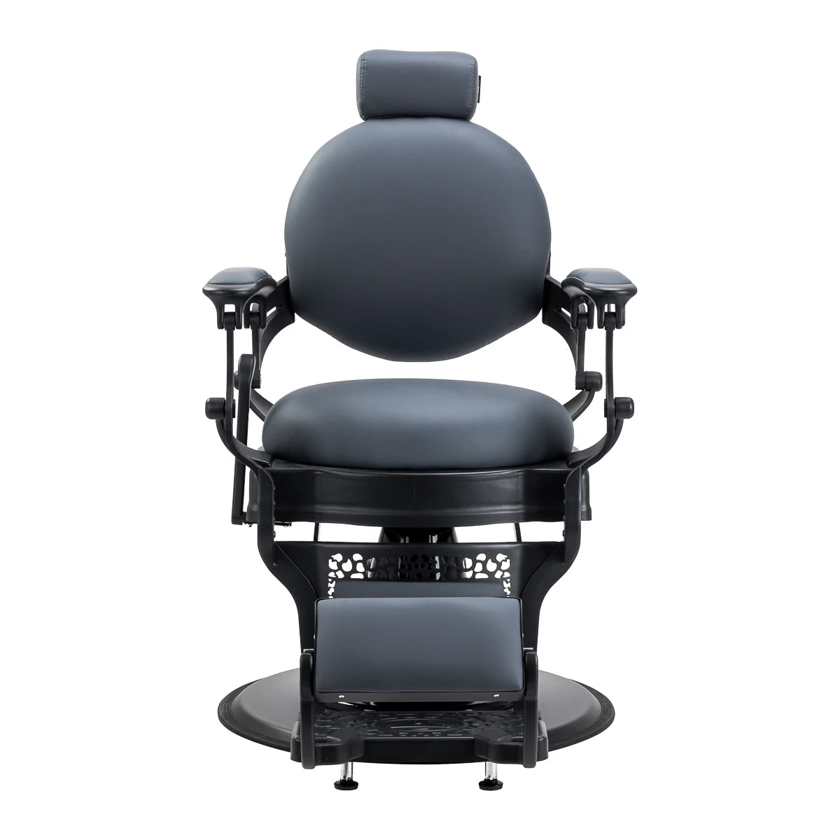 Barbershop chair Gabbiano Niccolo, graphite colour, without decorative buttons